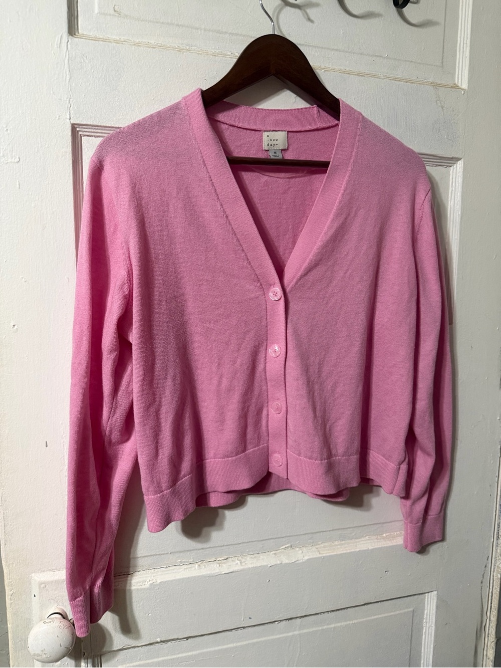 Target / a new day cropped Women's Pink Cardigan Size Medium